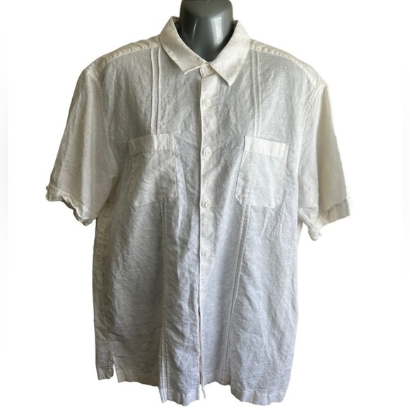 Cafe Luna Linen Playera Button Down • Used • Size: Large - Picture 2 of 5